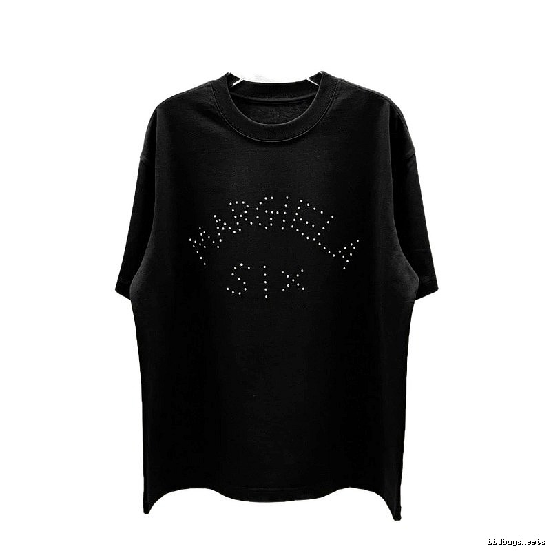 Maison Margiela MM6 Trendy & Cool Black Rhinestone-Embellished T-Shirt