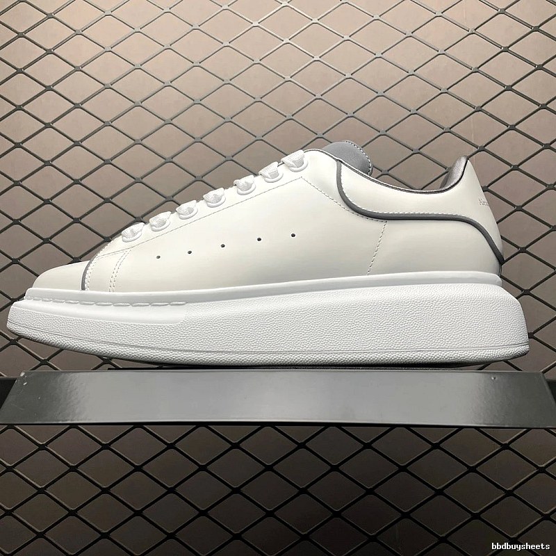 McQueen Oversized Sneakers in White and Black, Finished with Raised Sole Edge