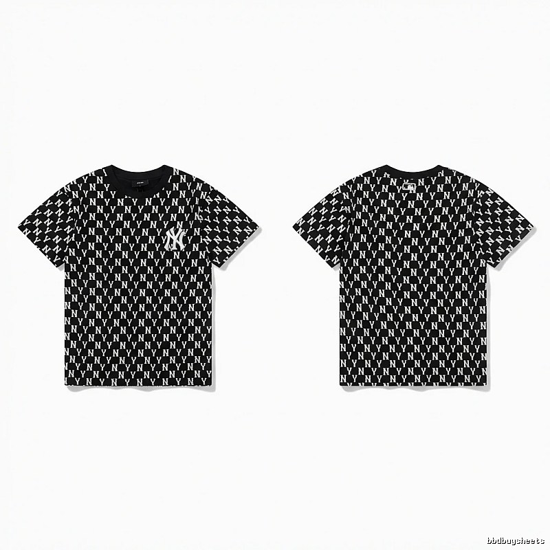 MLB full - print style black and white T - shirt