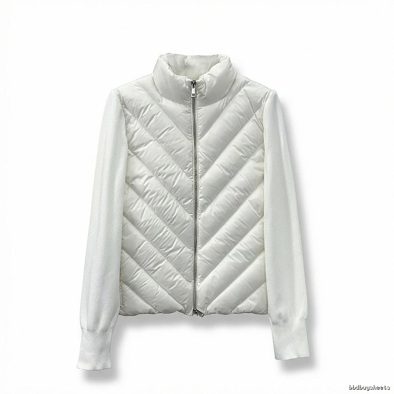 Moncler diamond - patterned stylish white down jacket