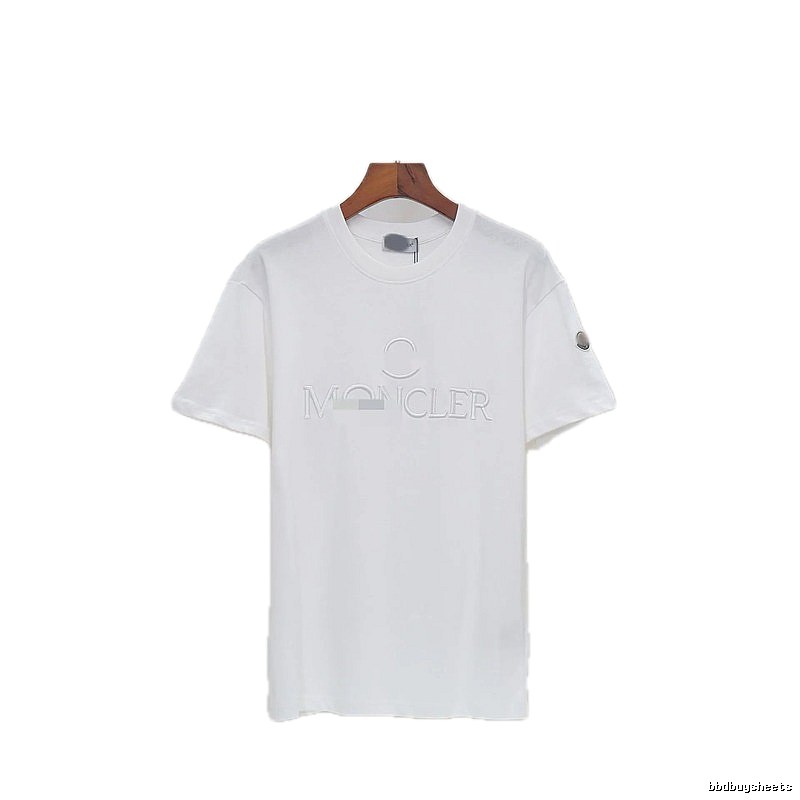 Moncler Embossed Casual Style White Short-sleeve T-shirt
