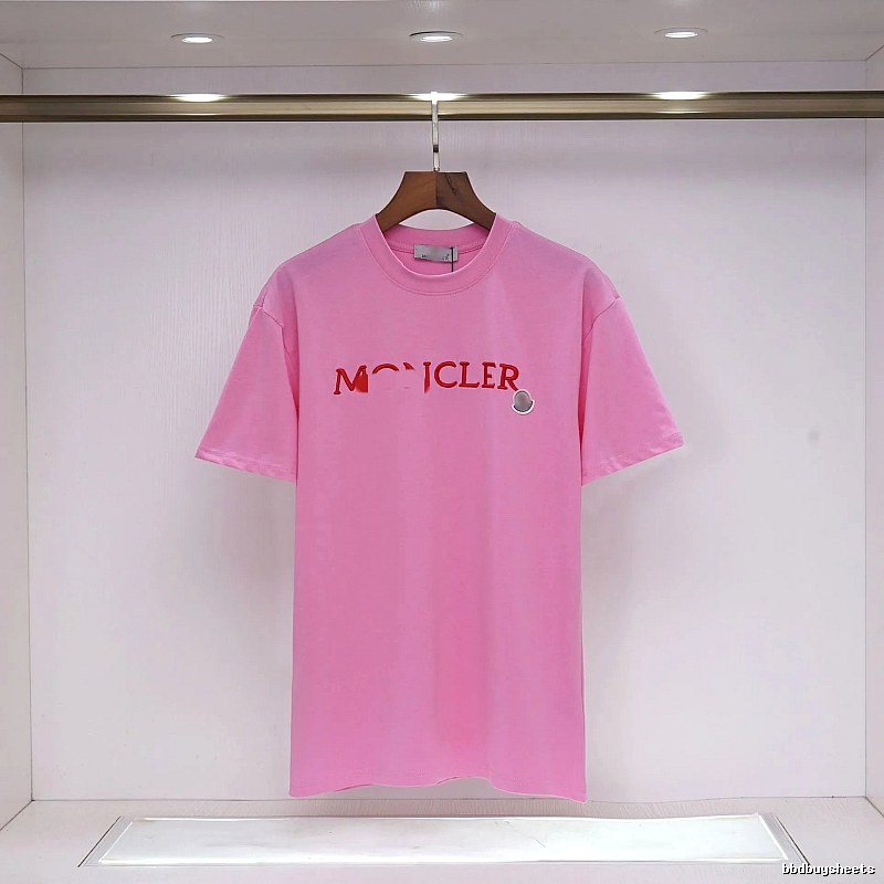 Moncler Embroidered Casual-style Pink T-Shirt
