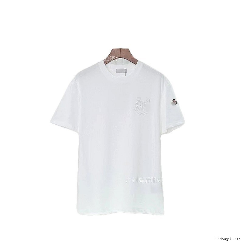 Moncler Embroidered Collection Casual-style White T-Shirt