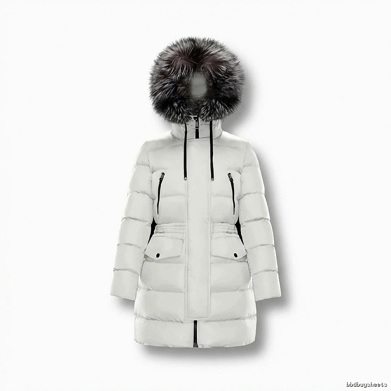 Moncler long fashion white down jacket