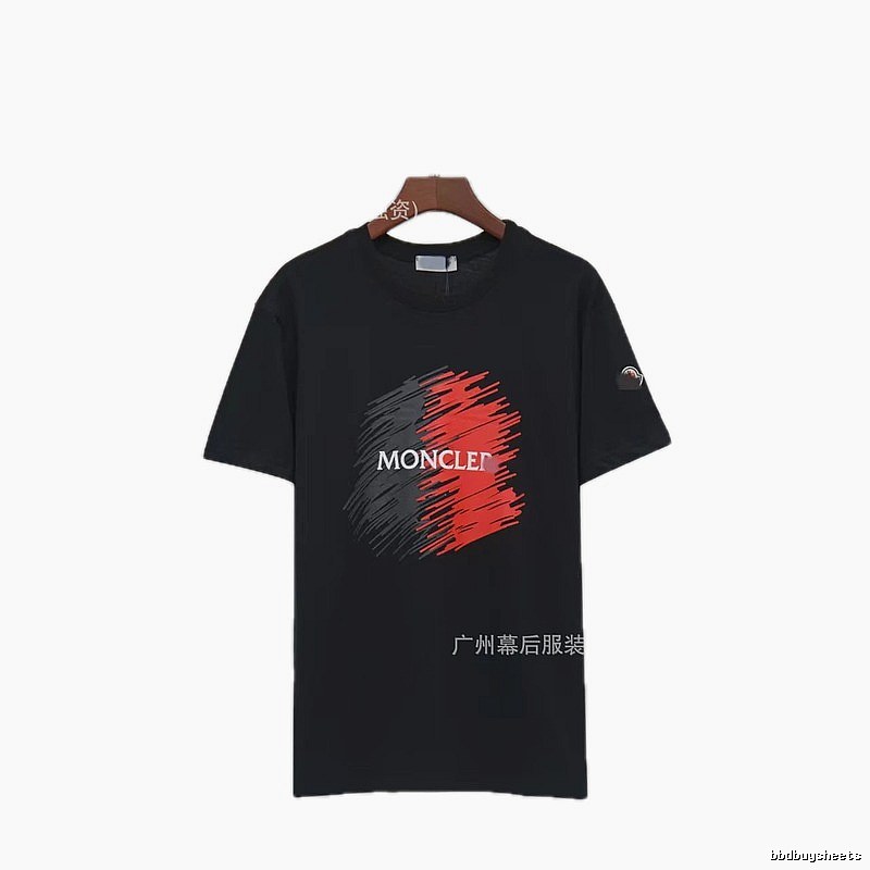 Moncler Printed Trendy Style Black Short-sleeve T-shirt