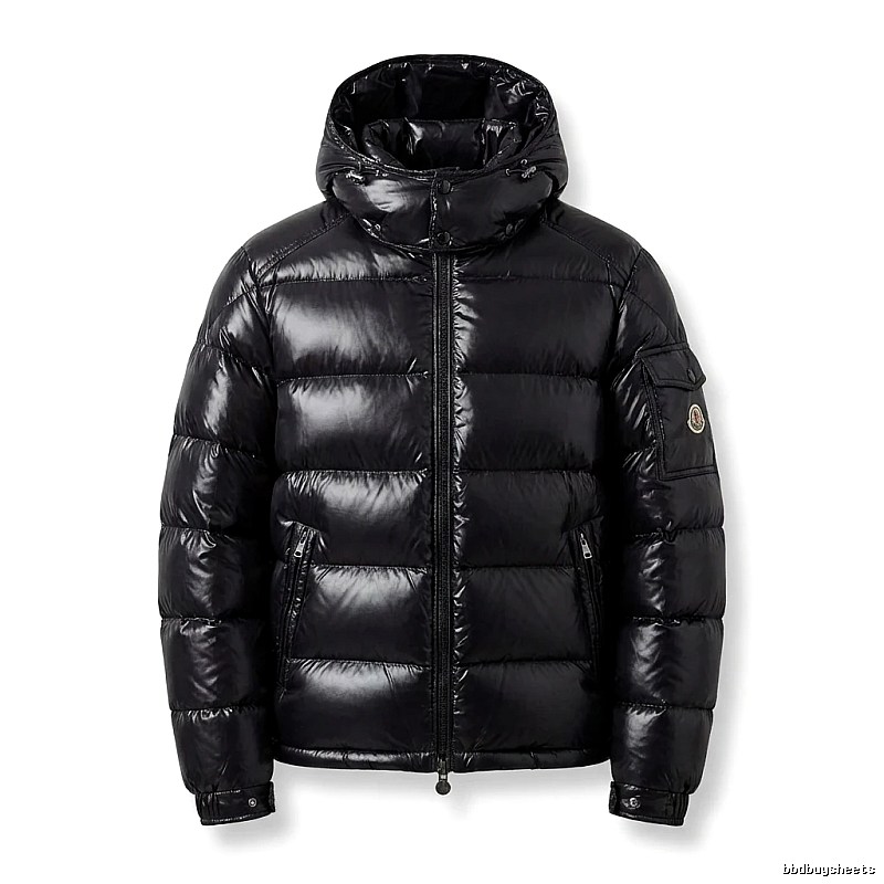 Moncler shiny black down jacket