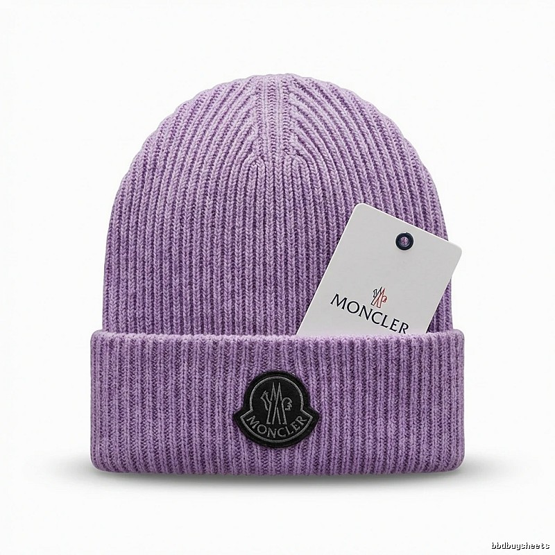 Moncler simple-style purple knitted hat