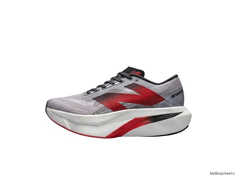 New Balance retro-style grey and red running shoes