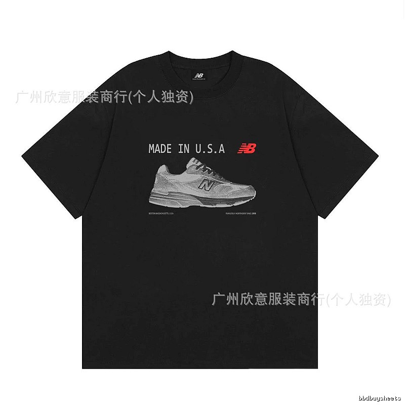 New Balance Sneaker Print Casual Style Black T-Shirt