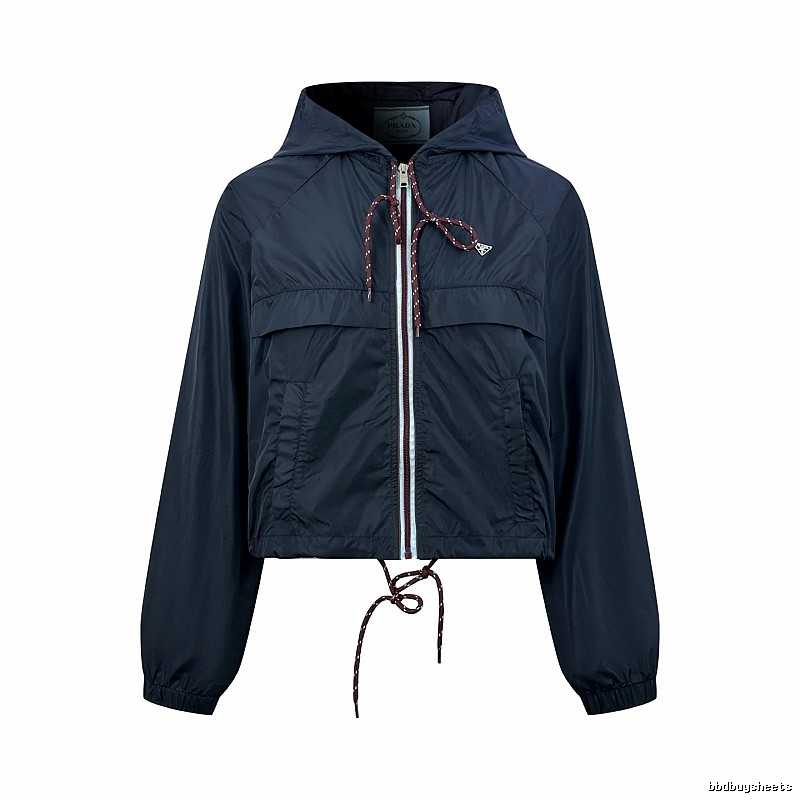 Nike Navy Cropped Windbreaker Jacket for Casual Office