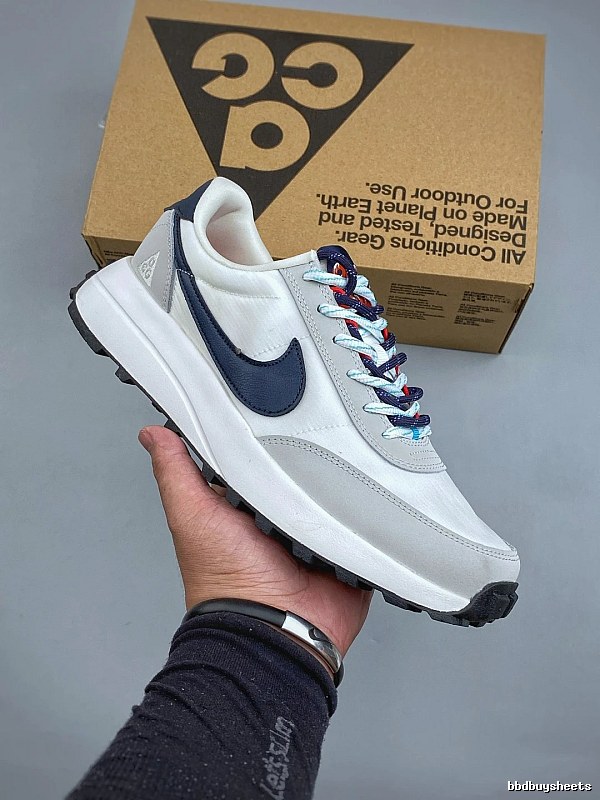 Nike White and Blue Running Shoes, Mixed Panel Finish