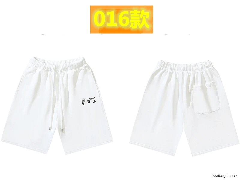 Off-White 016 Style Simple White Shorts