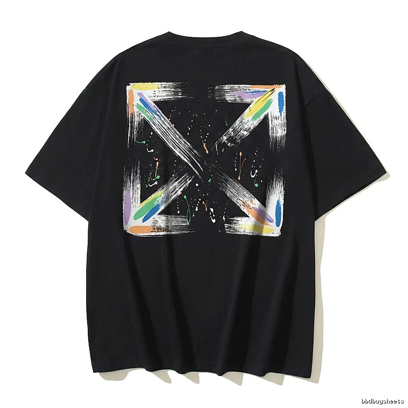 Off-White graffiti-style black T-shirt