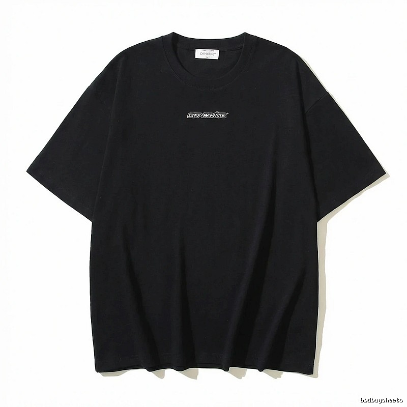 Off-White minimalist style black T-shirt