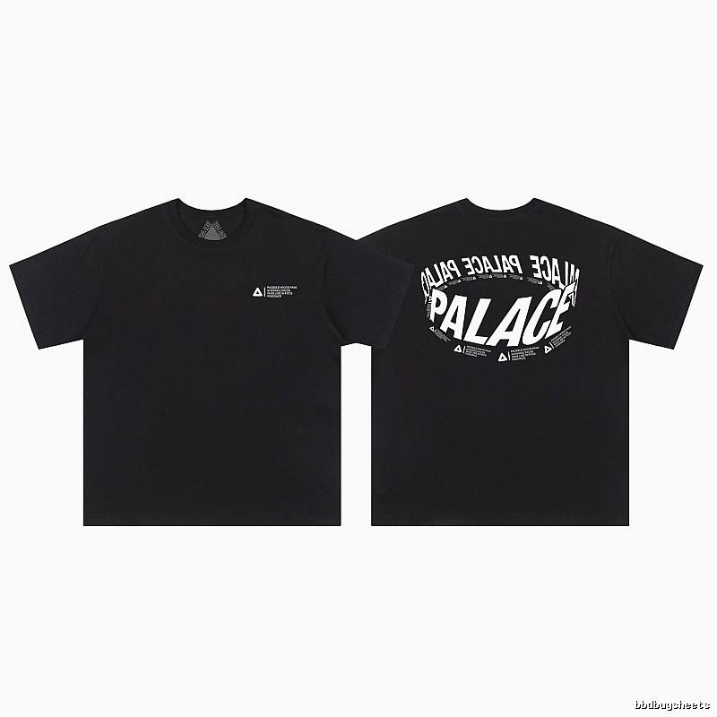 Palace Letter Print Street Style Black T-Shirt