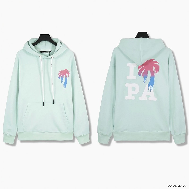 Palm Angels Palm Print Trendy Brand Light Blue Sweatshirt