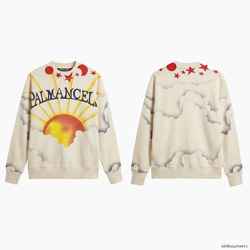 Palm Angels Sun Print Casual Style Sweatshirt
