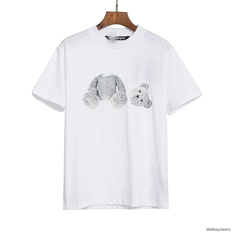 Palm Angels Travel Bear graphic T-shirt White Colorful Bear with Soft Visual Tone