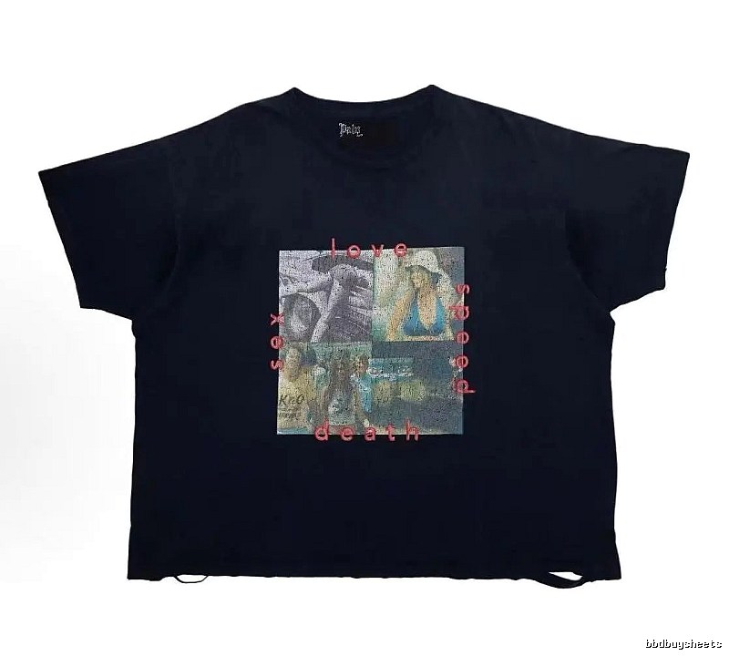 Paly Hollywood Collage Vintage Black T-Shirt