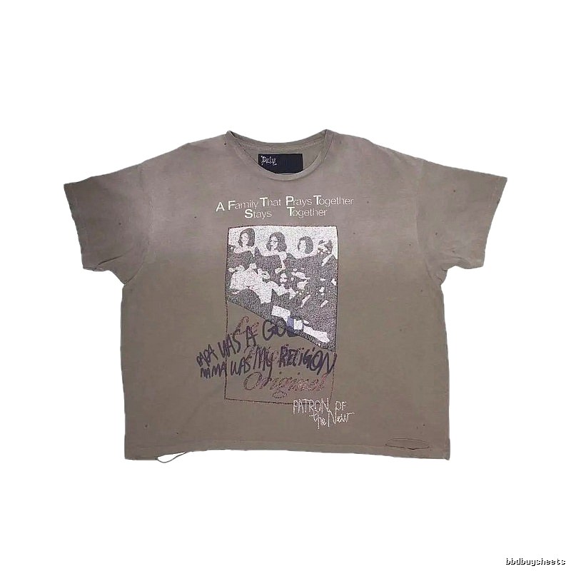 Paly Hollywood Portrait Print Vintage Gray T-shirt