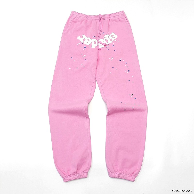 Pink Sp5der Graphic Sweatpants for travel