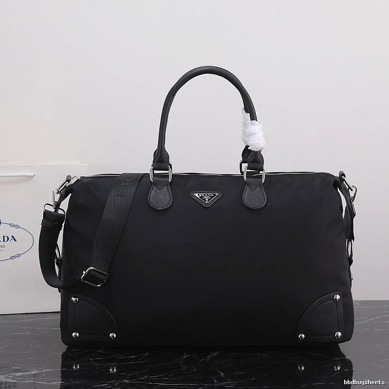 Prada Duffel Bag with Black Nylon Duffel Detail