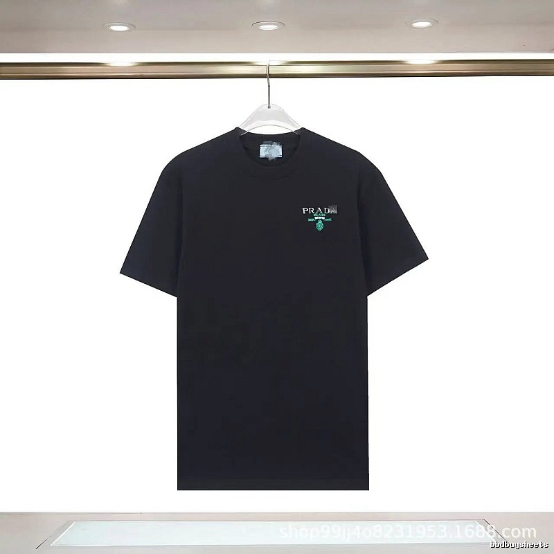 Prada Logo Minimalist Style Black T-Shirt
