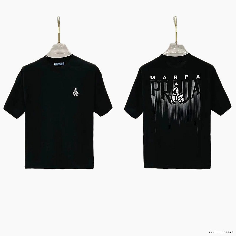 Prada Marfa Streetwear Style Black Short-sleeve T-shirt