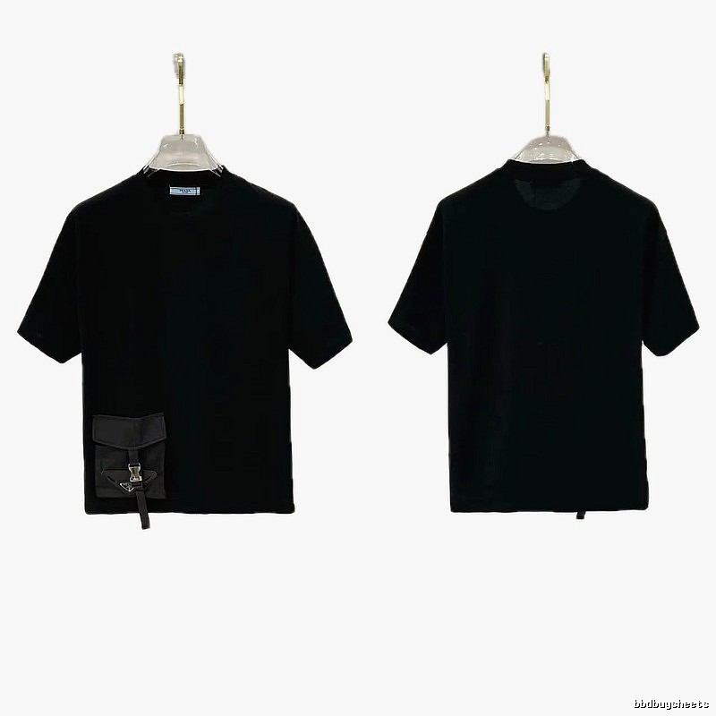 Prada Pocket Collection Minimalist Style Black Short-sleeved T-shirt