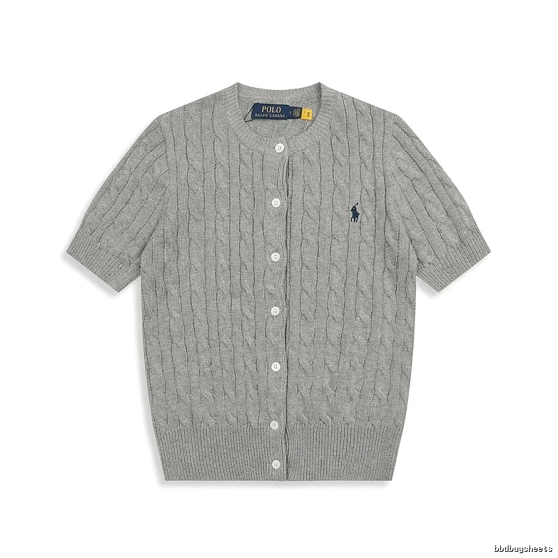 Ralph Lauren knitted retro-style grey cardigan