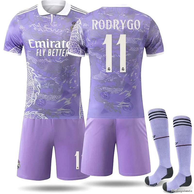 Real Madrid Dragon Pattern Trend Brand Purple Jersey