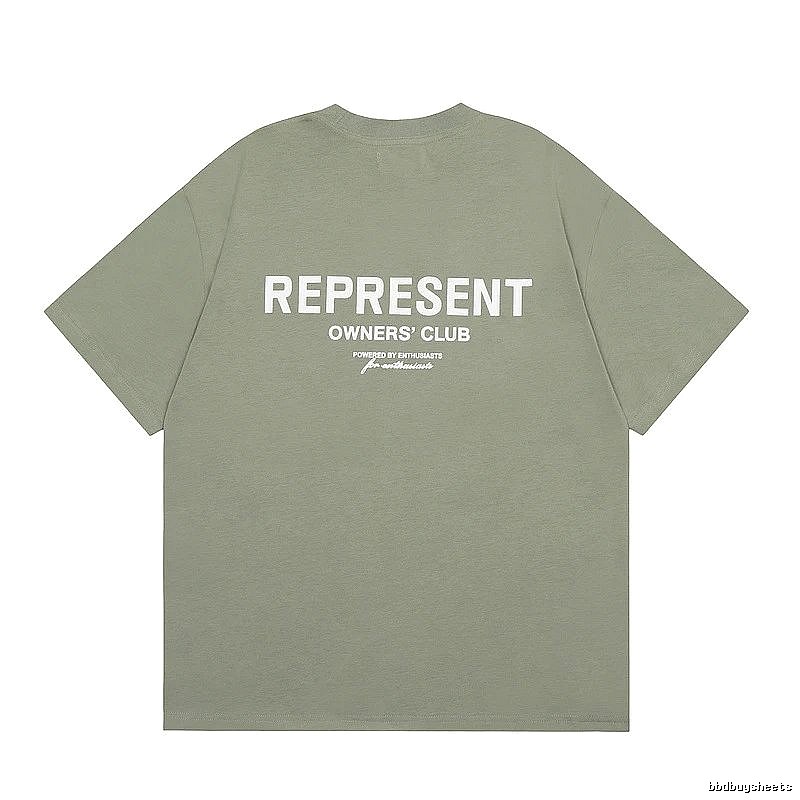 Represent Army Green Style 868 Owners Club T-Shirt Signature Detail Logo