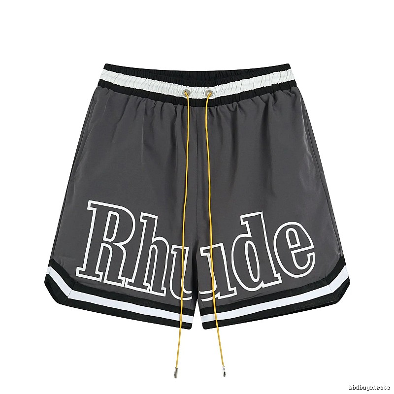 RHUDE letter - style grey shorts