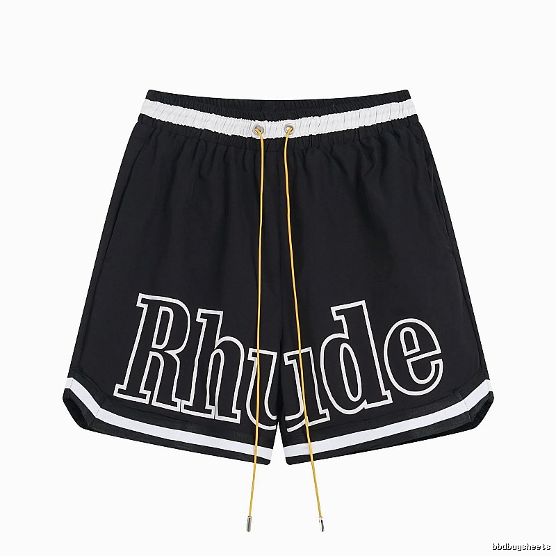 RHUDE lettered sporty shorts