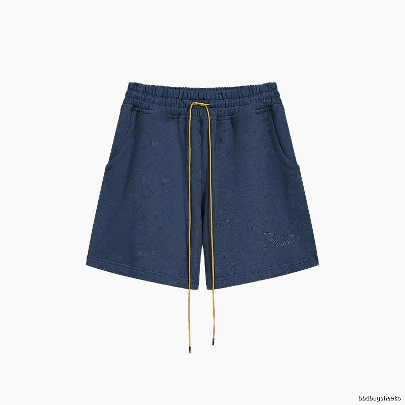 RHUDE minimalist style navy blue shorts