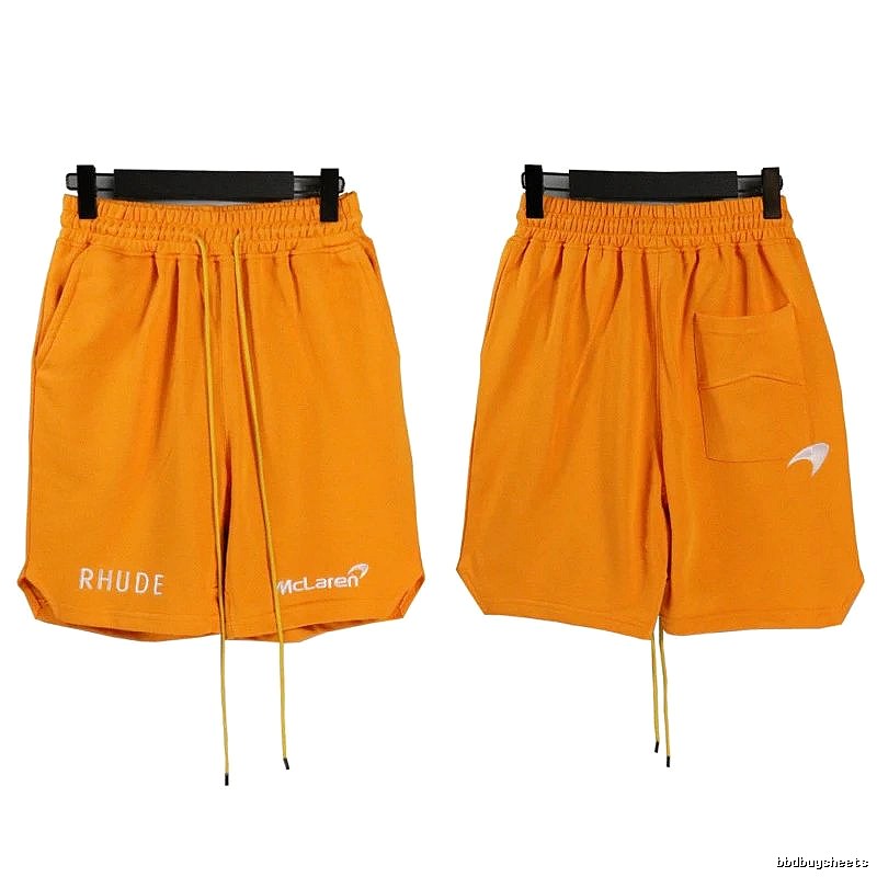 RHUDE Orange Trendy Brand Sports Shorts