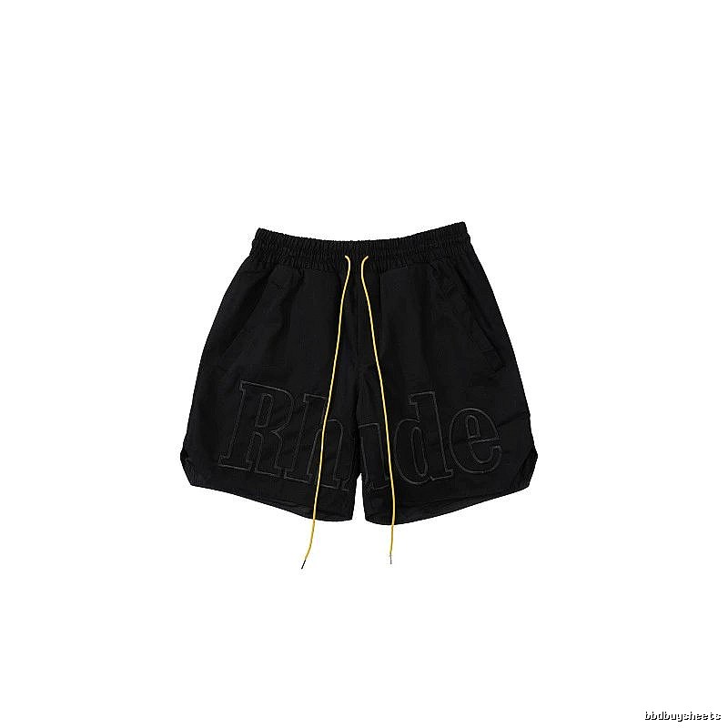 RHUDE trendy brand casual black shorts