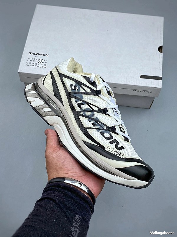 Salomon Trail Runners, White and Black and Quick-Lace Style Cords