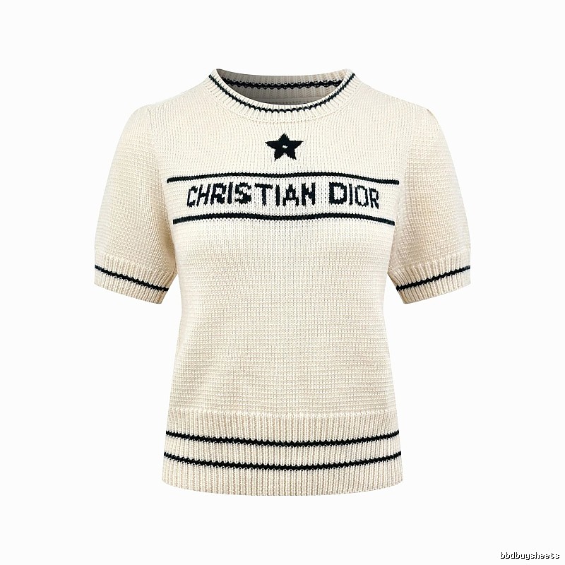 Short Sleeve Knit Sweater in Black by Dior