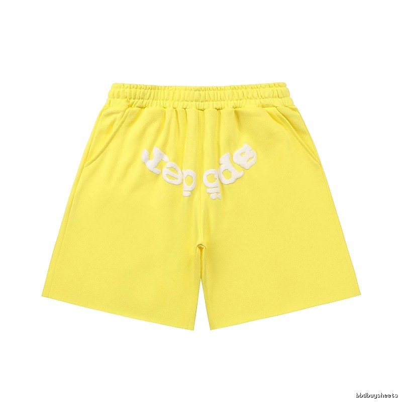 Sp5der casual style yellow shorts