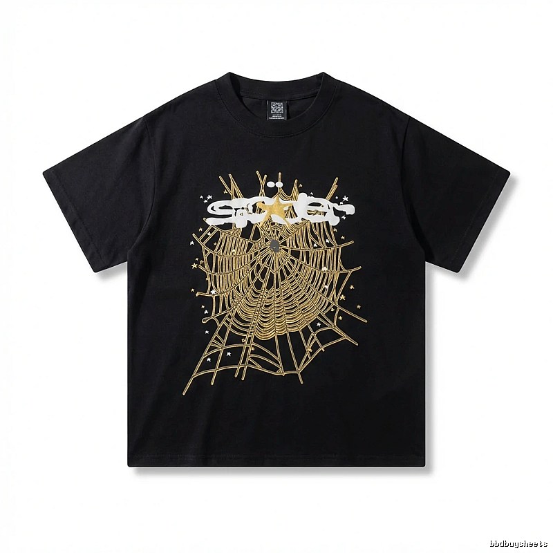 Sp5der Cobweb Print Black T-shirt