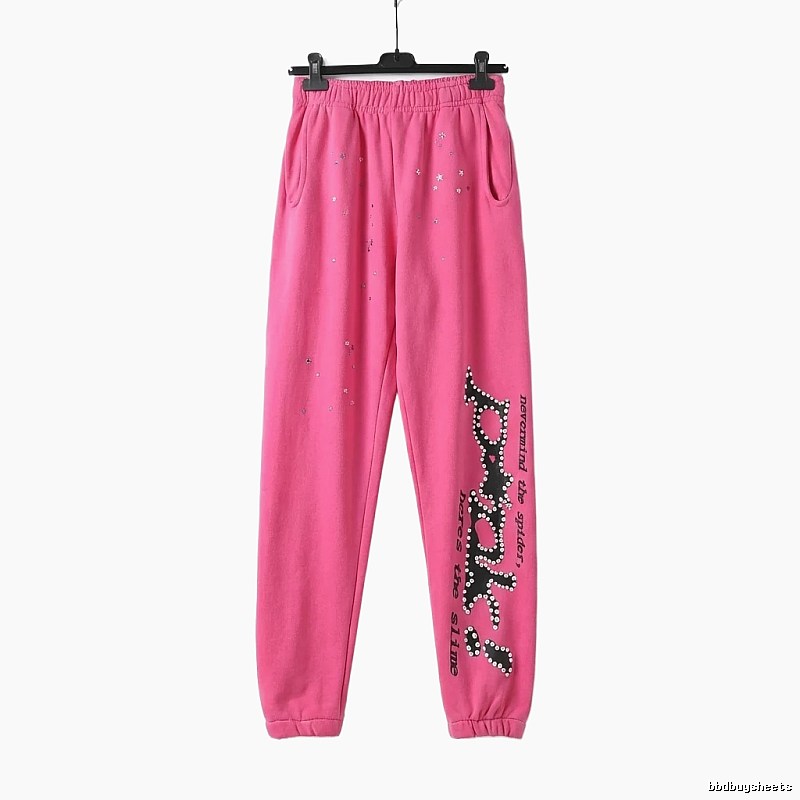 Sp5der printed trendy and cool style pink pants