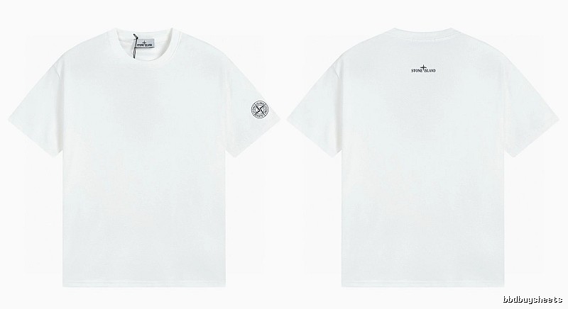 Stone Island Badge Minimalist Style White Short-sleeve T-shirt