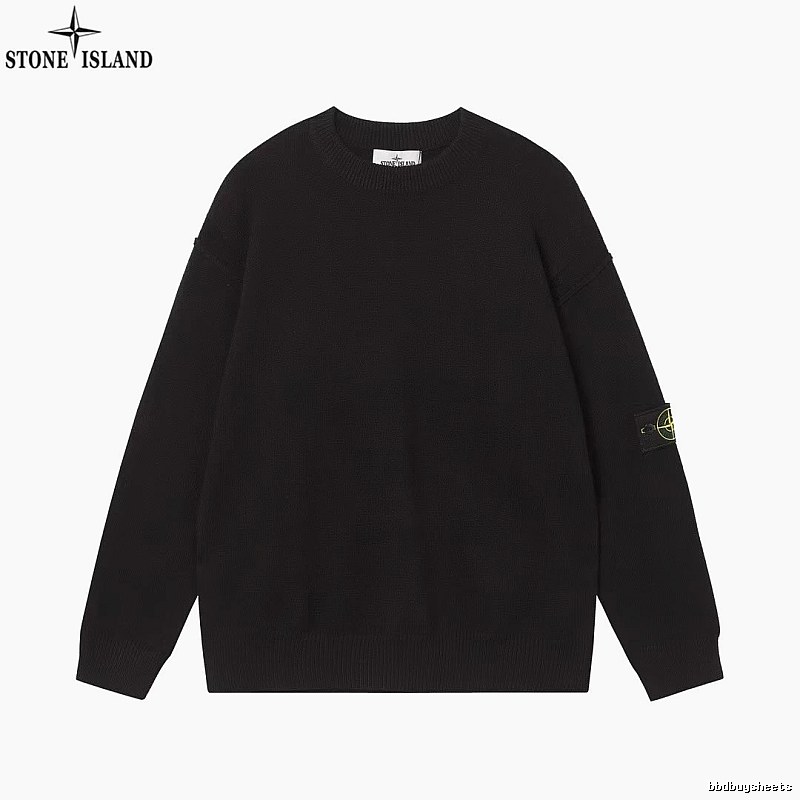 Stone Island Black Crewneck SweatShirt Travel Styling