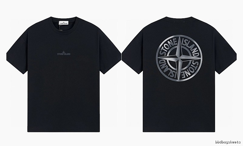 Stone Island Compass Collection Street Style Black T-Shirt