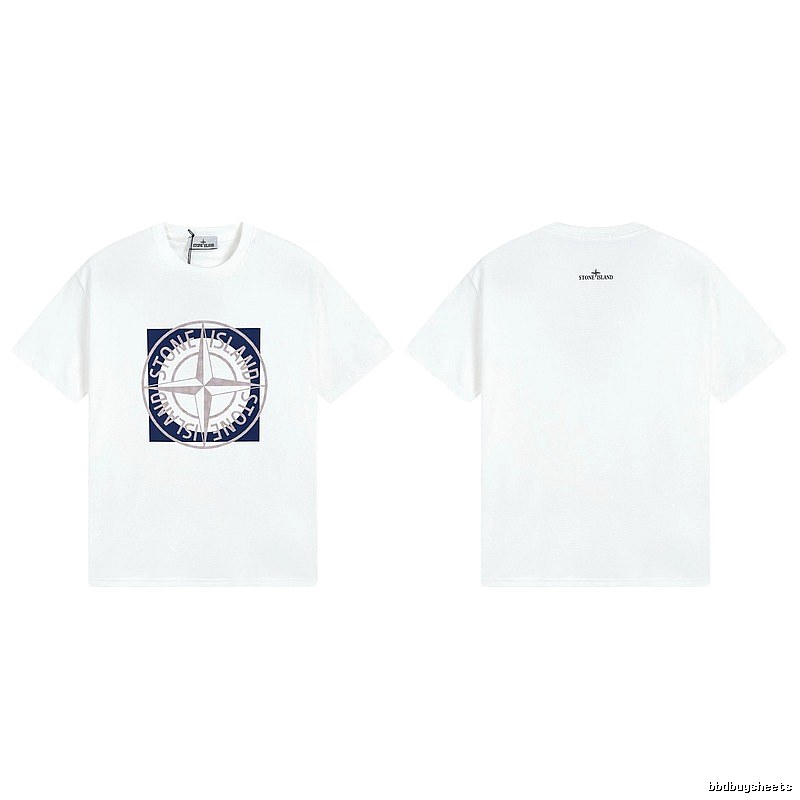 Stone Island Compass Collection Street Style White T-Shirt