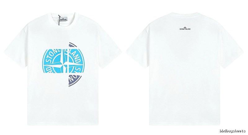 Stone Island Compass Print Cool Trendy Style White T-Shirt