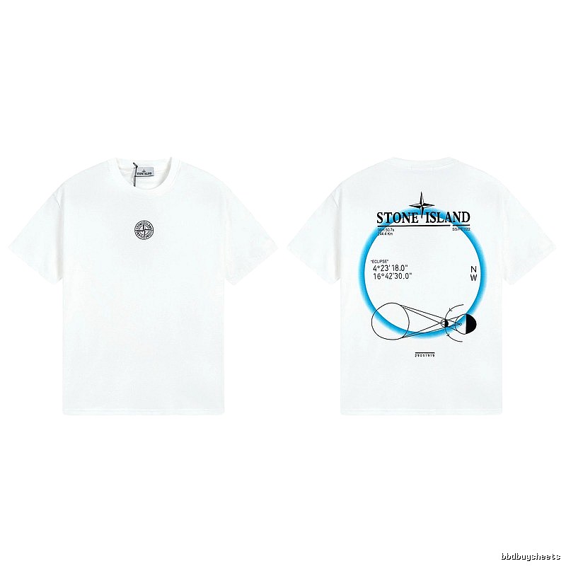 Stone Island Solar Eclipse Street Style White T-Shirt