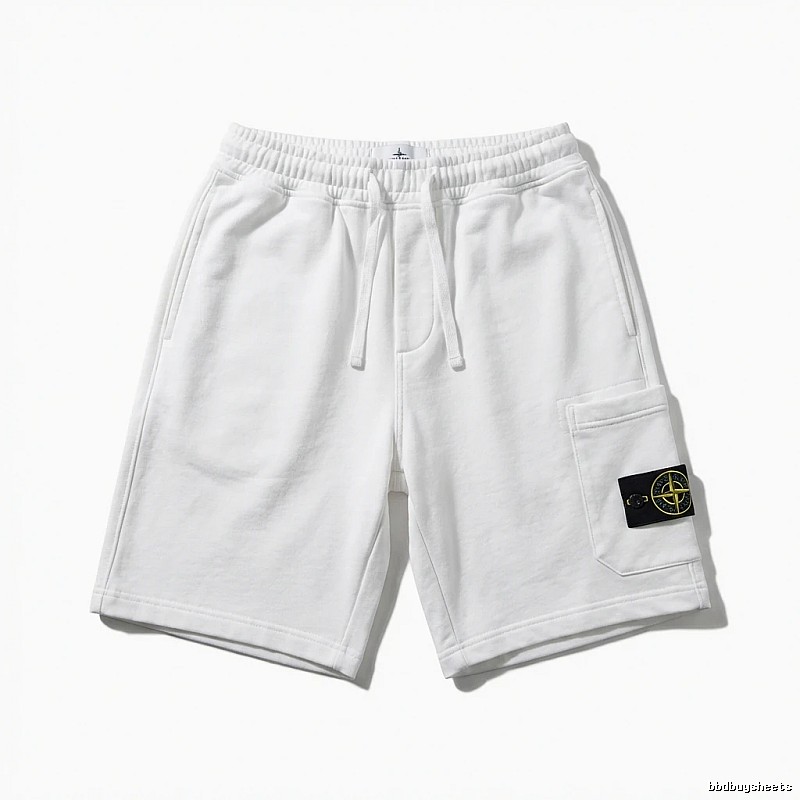 Stone Island workwear-style white shorts