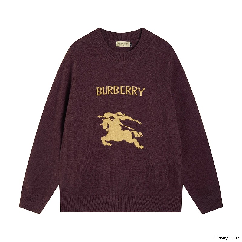 Streetwear Rotation Wool Knit Sweater by Burberry with Graphic Lettering
